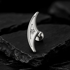 Éclipse – labret en titane ASTM F136 – collection Black Halo – Lucifer Ink Studio