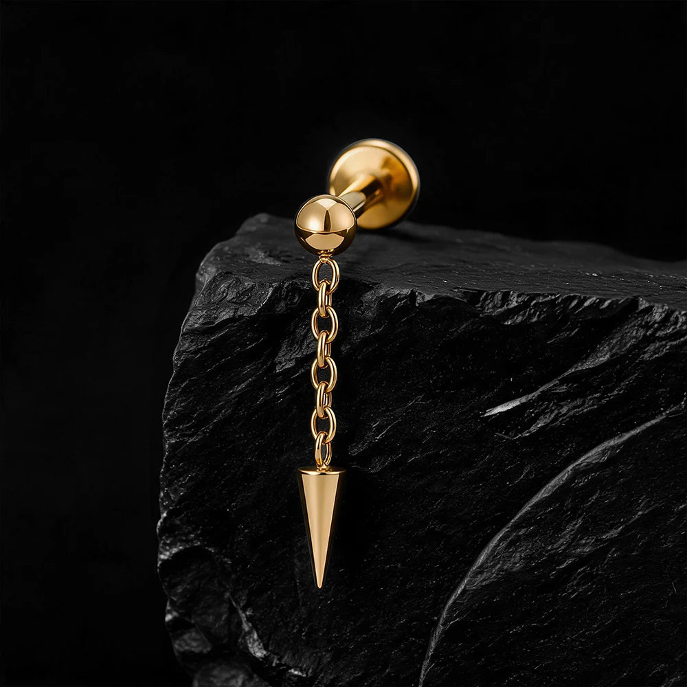 Thorn – labret en titane ASTM F136 – collection Black Halo – Lucifer Ink Studio
