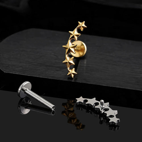 Astral – labret en titane ASTM F136 – collection Black Halo – Lucifer Ink Studio