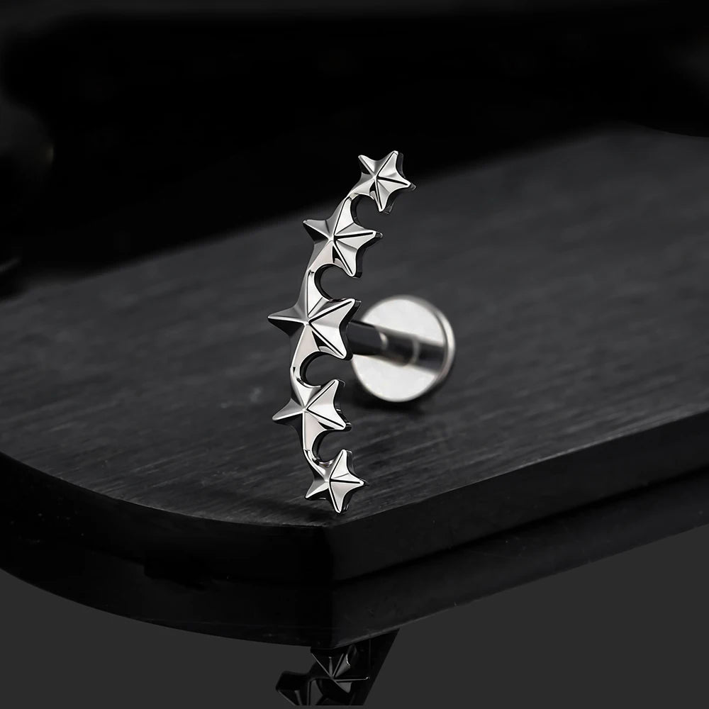 Astral – labret en titane ASTM F136 – collection Black Halo – Lucifer Ink Studio
