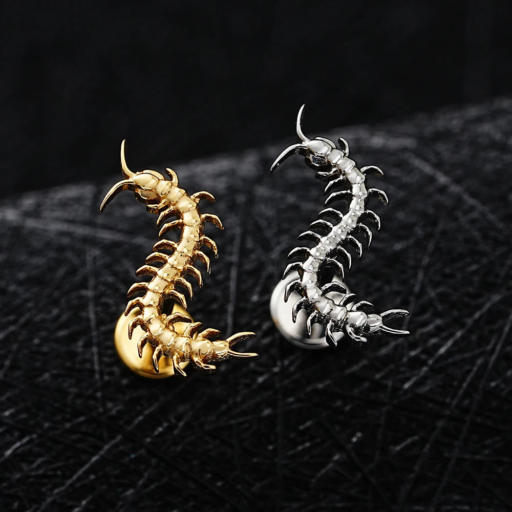 Hex – labret en titane ASTM F136 – collection Black Halo – Lucifer Ink Studio
