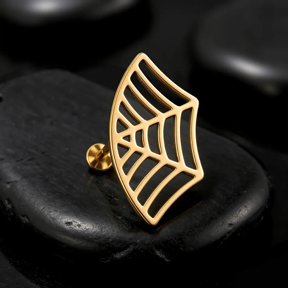 Widow – labret en titane ASTM F136 – collection Black Halo – Lucifer Ink Studio